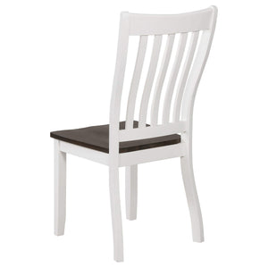 Juego de comedor rectangular Kingman de 5 piezas en color espresso y blanco