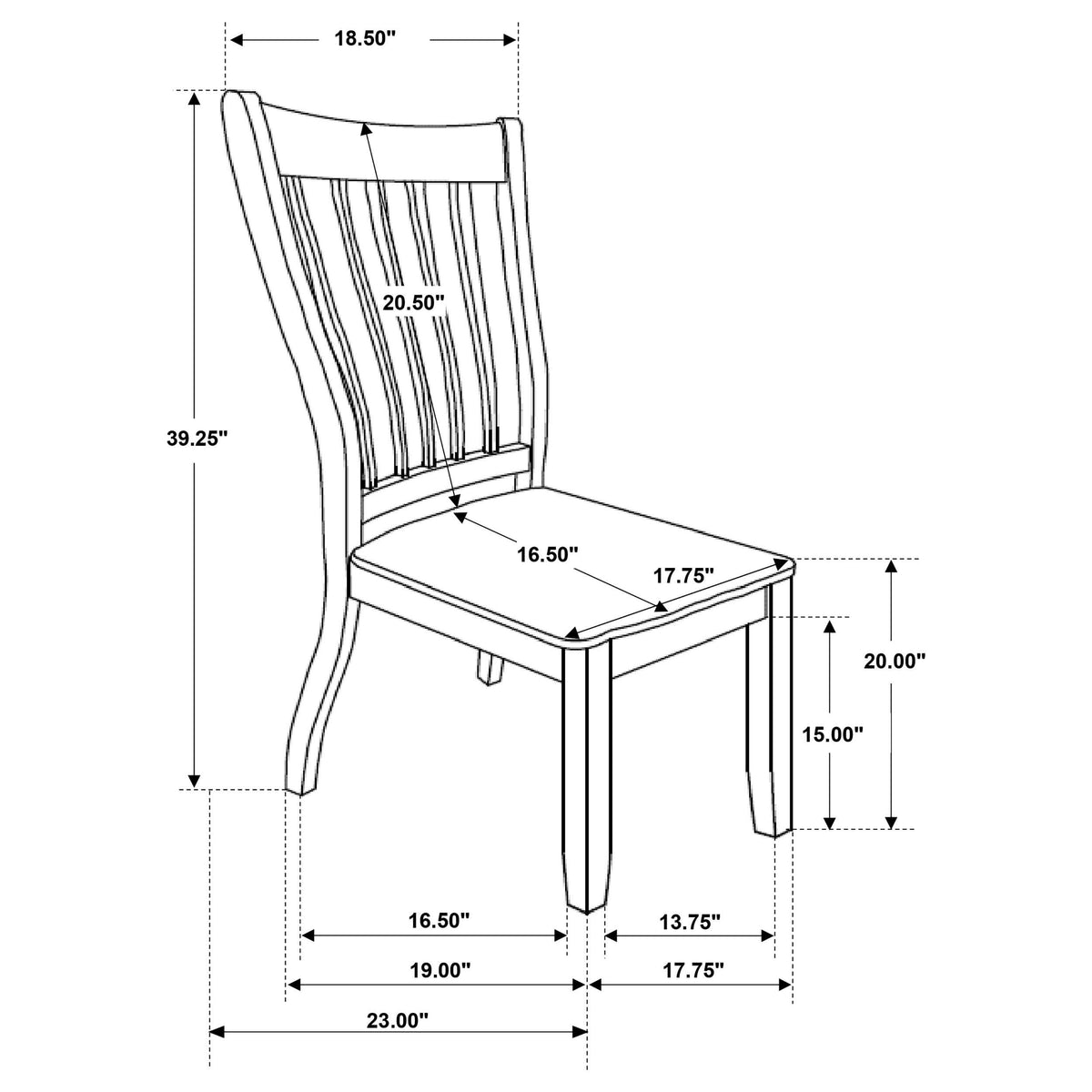 Juego de comedor rectangular Kingman de 5 piezas en color espresso y blanco