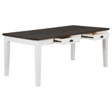 Juego de comedor rectangular Kingman de 6 piezas en color espresso y blanco