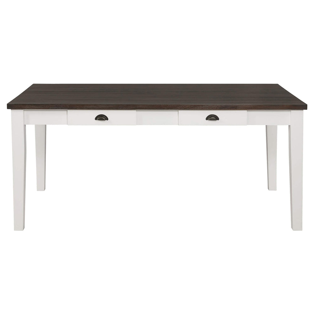 Juego de comedor rectangular Kingman de 6 piezas en color espresso y blanco