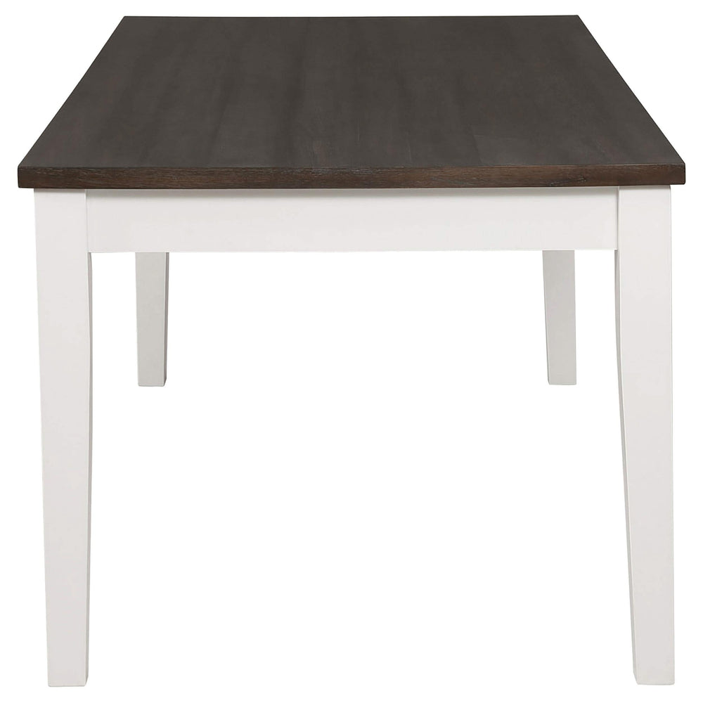 Juego de comedor rectangular Kingman de 6 piezas en color espresso y blanco