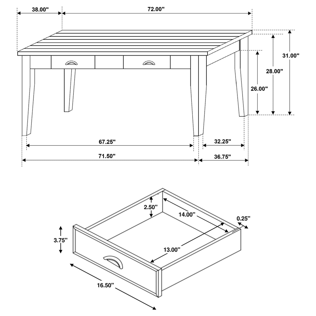 Juego de comedor rectangular Kingman de 6 piezas en color espresso y blanco