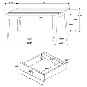 Juego de comedor rectangular Kingman de 6 piezas en color espresso y blanco