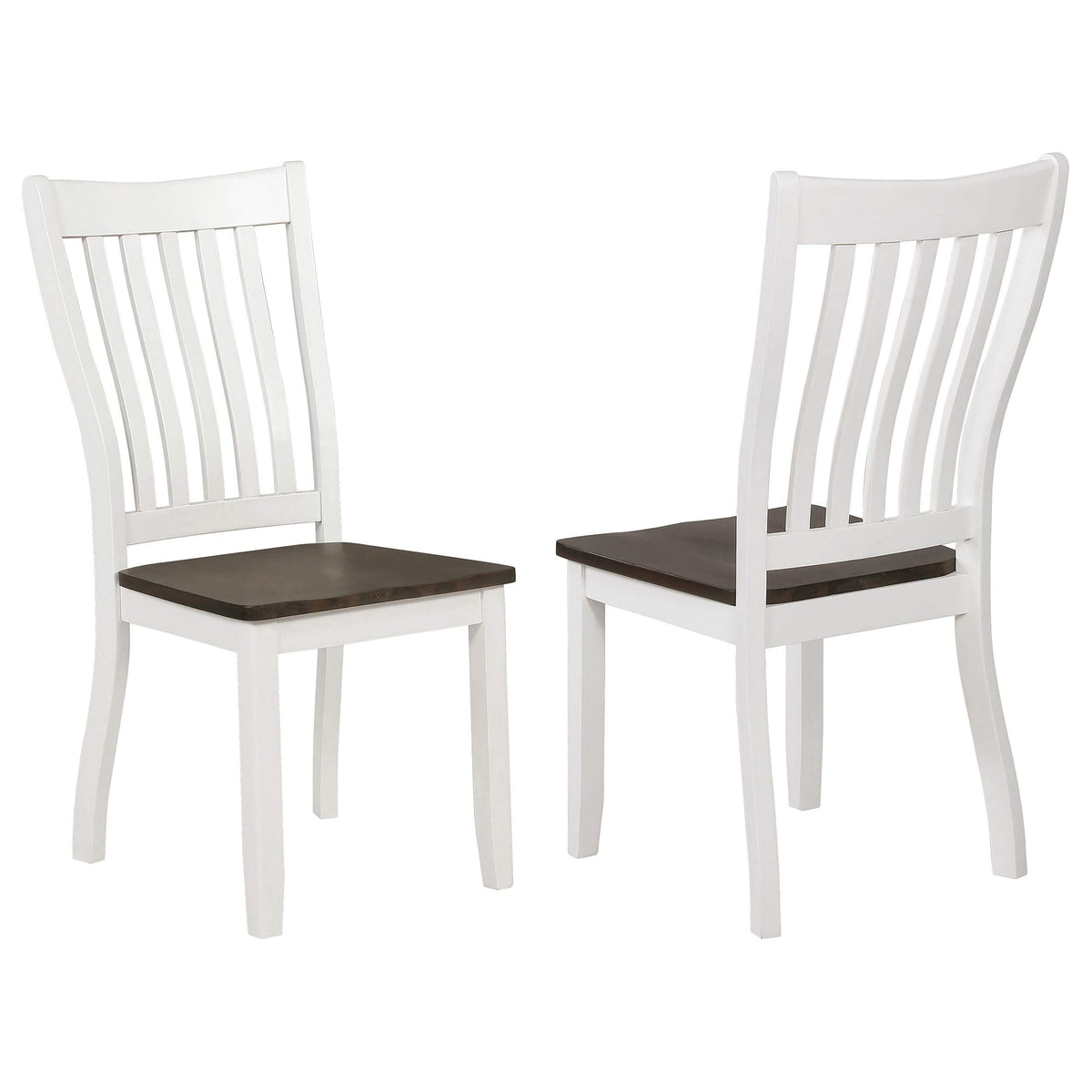 Silla de comedor Kingman de madera envejecida en blanco (juego de 2)