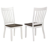 Silla de comedor Kingman de madera envejecida en blanco (juego de 2)