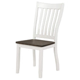 Silla de comedor Kingman de madera envejecida en blanco (juego de 2)