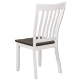 Silla de comedor Kingman de madera envejecida en blanco (juego de 2)