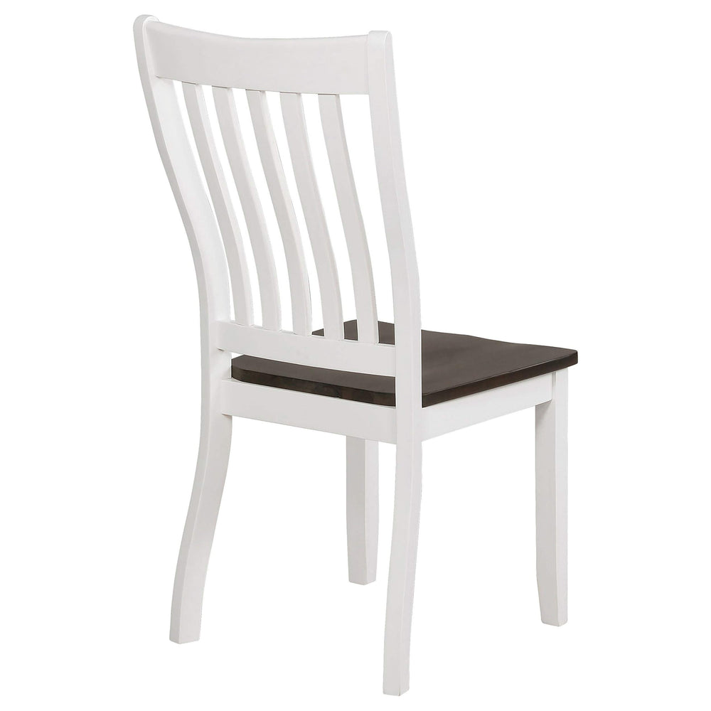 Silla de comedor Kingman de madera envejecida en blanco (juego de 2)