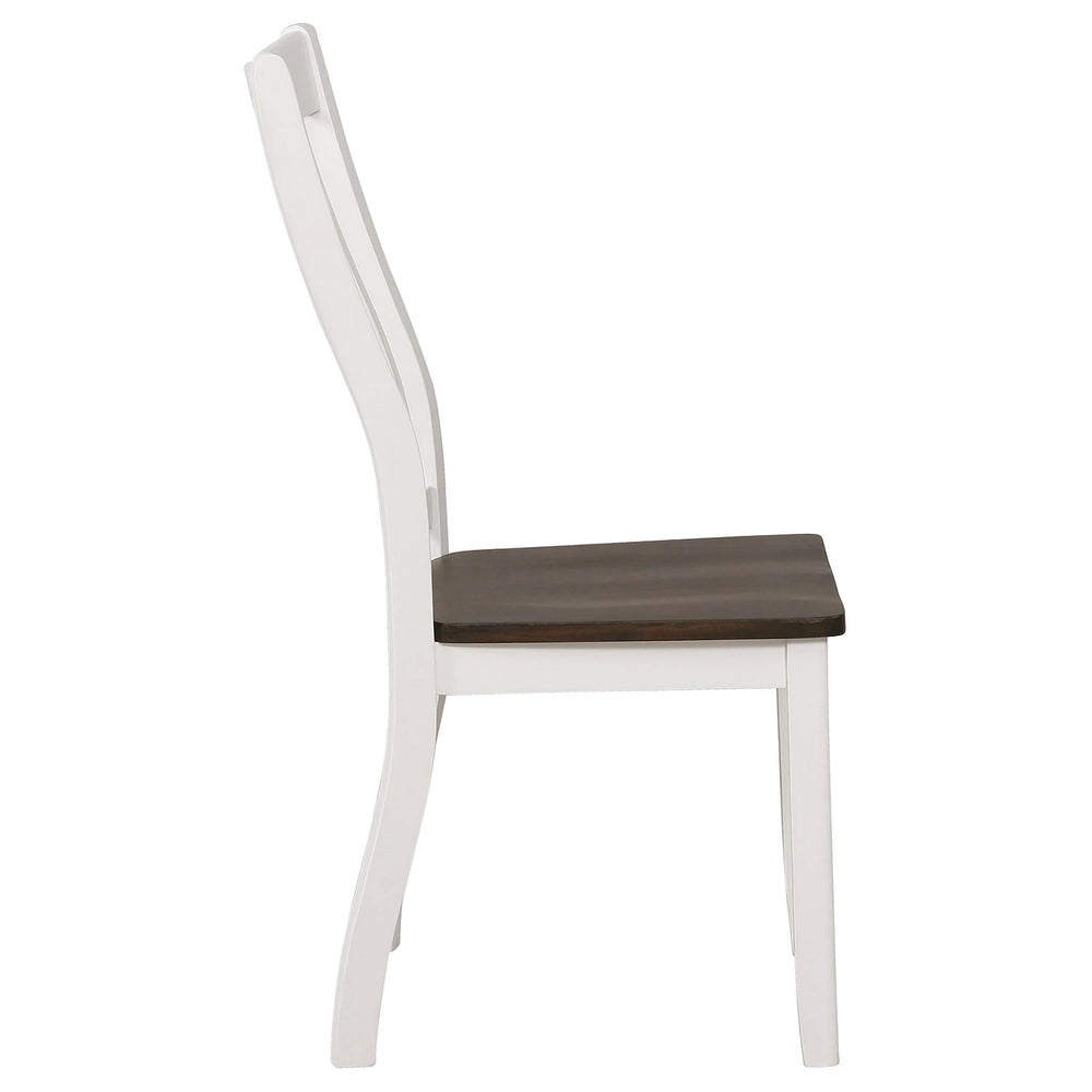 Silla de comedor Kingman de madera envejecida en blanco (juego de 2)