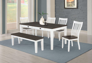 Silla de comedor Kingman de madera envejecida en blanco (juego de 2)
