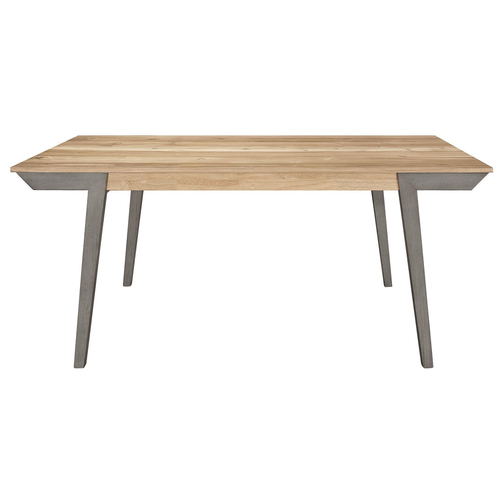 Juego de mesa de comedor rectangular Nogales de 5 piezas, gris costero