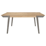 Juego de mesa de comedor rectangular Nogales de 5 piezas, gris costero