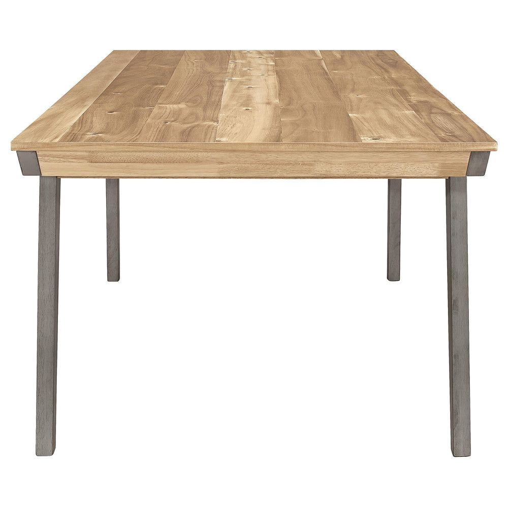 Juego de mesa de comedor rectangular Nogales de 5 piezas, gris costero
