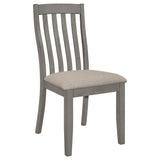 Juego de mesa de comedor rectangular Nogales de 5 piezas, gris costero