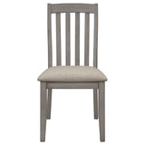 Juego de mesa de comedor rectangular Nogales de 5 piezas, gris costero