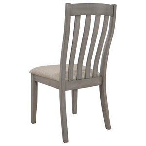 Juego de mesa de comedor rectangular Nogales de 5 piezas, gris costero