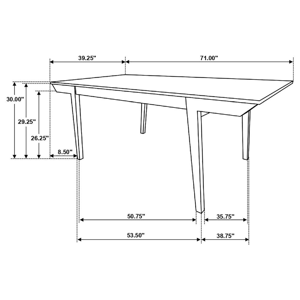 Mesa de comedor rectangular de madera Nogales de 71 pulgadas, color gris costero