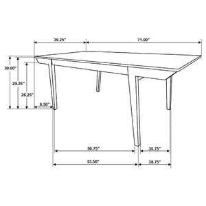 Mesa de comedor rectangular de madera Nogales de 71 pulgadas, color gris costero