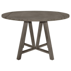 Juego de comedor Athens de 7 piezas con hojas abatibles y altura de mostrador, color gris granero