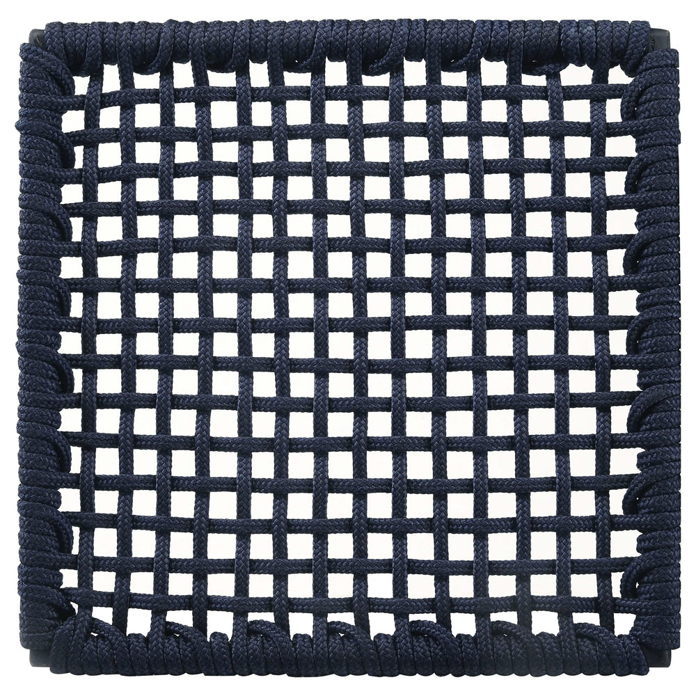 Sillas de comedor Nakia de cuerda tejida, color azul marino oscuro (juego de 2)