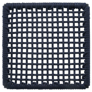 Sillas de comedor Nakia de cuerda tejida, color azul marino oscuro (juego de 2)