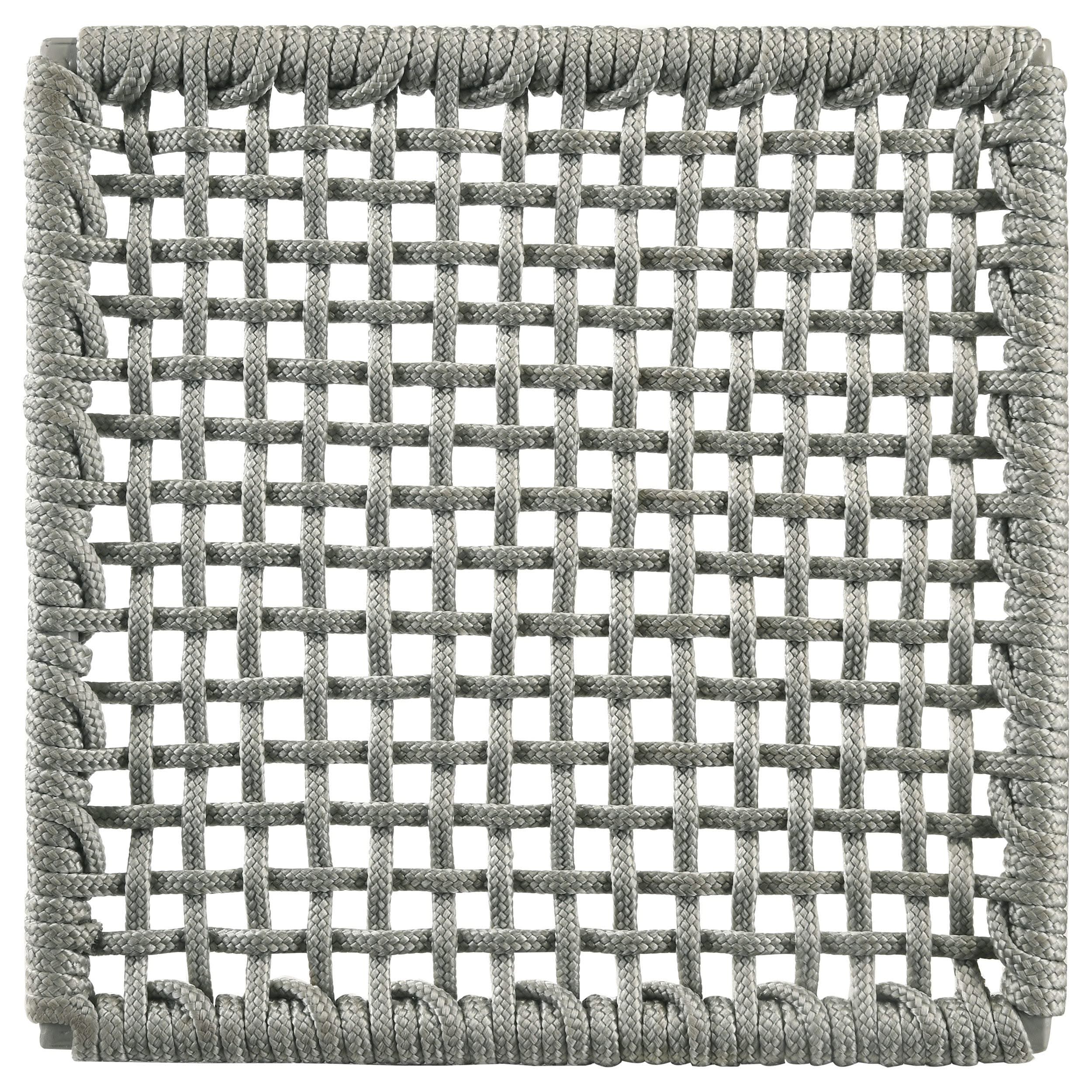 Silla de mostrador Nakia de cuerda tejida con cojín gris (juego de 2)