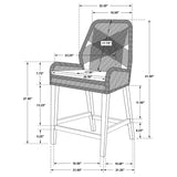 Silla de mostrador Nakia de cuerda tejida con cojín azul marino (juego de 2)
