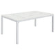 Mesa de comedor rectangular Athena de 64 pulgadas con imitación de mármol, cromada