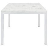 Mesa de comedor rectangular Athena de 64 pulgadas con imitación de mármol, cromada