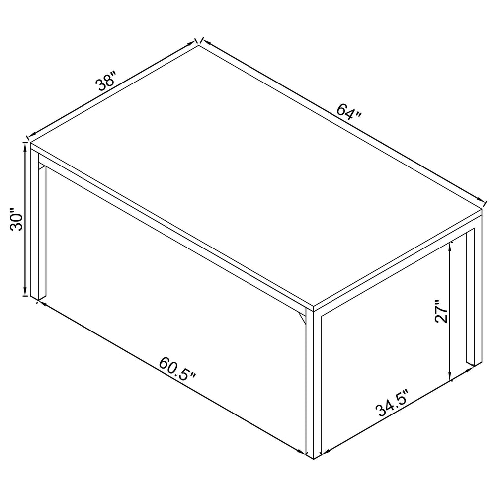 Mesa de comedor rectangular Athena de 64 pulgadas con imitación de mármol, cromada