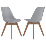 Silla de comedor Caballo de polipropileno gris (juego de 2)