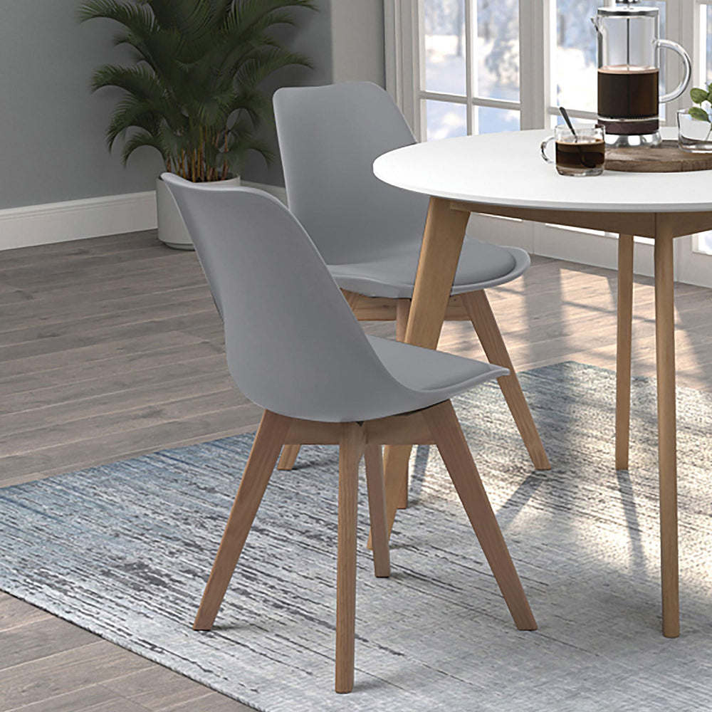 Silla de comedor Caballo de polipropileno gris (juego de 2)