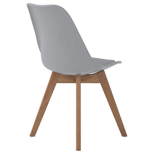 Silla de comedor Caballo de polipropileno gris (juego de 2)
