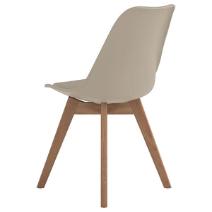 Silla de comedor Caballo de polipropileno color tostado (juego de 2)