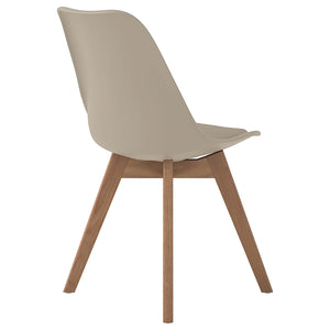 Silla de comedor Caballo de polipropileno color tostado (juego de 2)