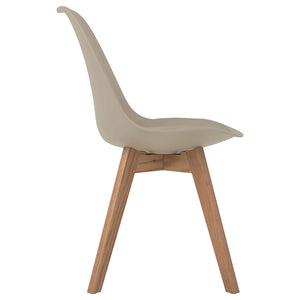 Silla de comedor Caballo de polipropileno color tostado (juego de 2)