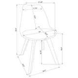 Silla de comedor Caballo de polipropileno color tostado (juego de 2)