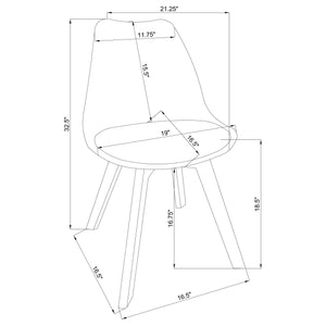Silla de comedor Caballo de polipropileno color tostado (juego de 2)