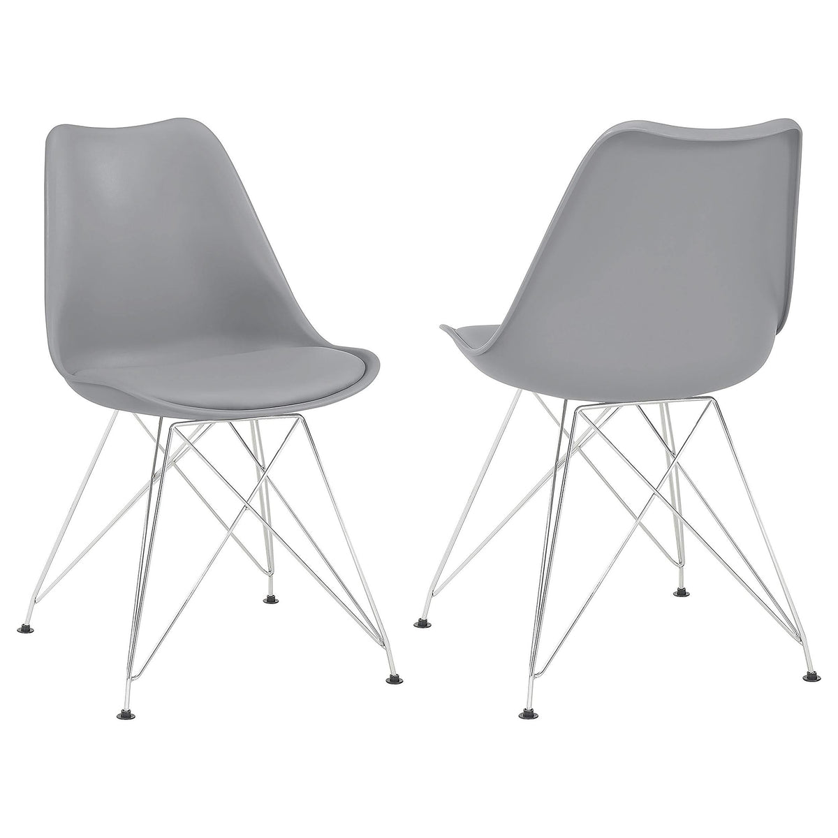 Silla de comedor Juniper de polipropileno gris (juego de 2)