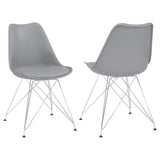 Silla de comedor Juniper de polipropileno gris (juego de 2)
