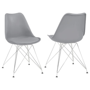 Silla de comedor Juniper de polipropileno gris (juego de 2)