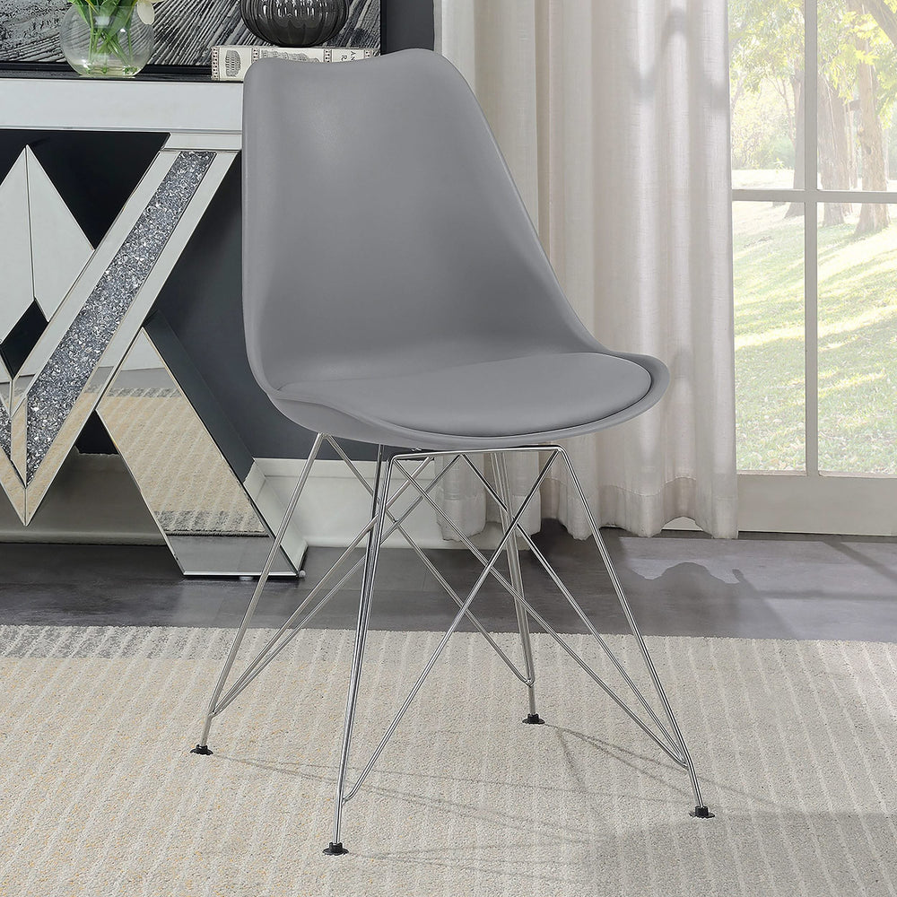 Silla de comedor Juniper de polipropileno gris (juego de 2)