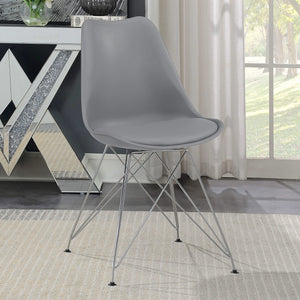 Silla de comedor Juniper de polipropileno gris (juego de 2)