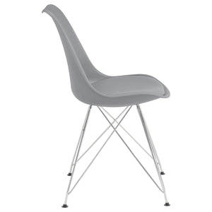 Silla de comedor Juniper de polipropileno gris (juego de 2)