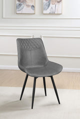 Silla de comedor giratoria tapizada Brassie gris (juego de 2)