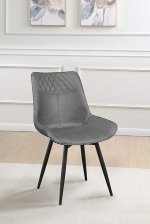 Silla de comedor giratoria tapizada Brassie gris (juego de 2)