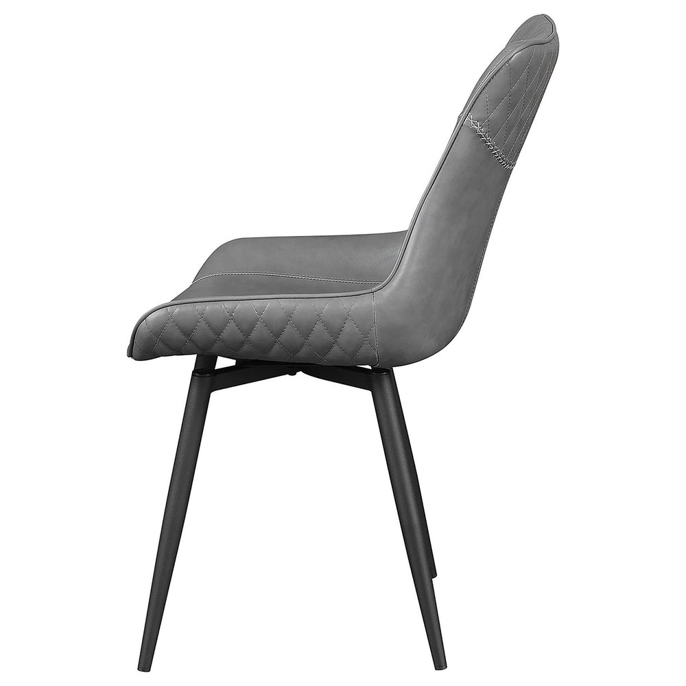 Silla de comedor giratoria tapizada Brassie gris (juego de 2)
