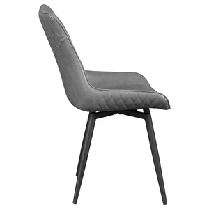 Silla de comedor giratoria tapizada Brassie gris (juego de 2)