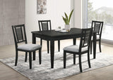 Juego de comedor rectangular Appleton de 5 piezas en negro lavado
