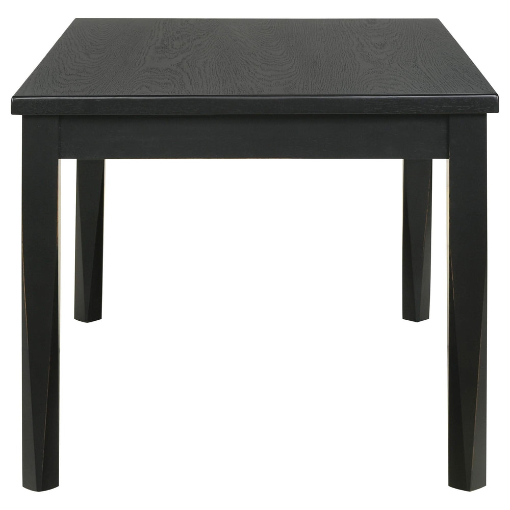 Juego de comedor rectangular Appleton de 7 piezas en negro lavado